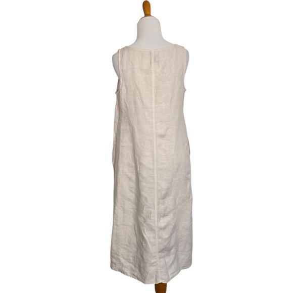 J. Jill Pure Jill Linen Maxi Dress Midi Dress Tan Watercolor Floral Women SP - Picture 3 of 11